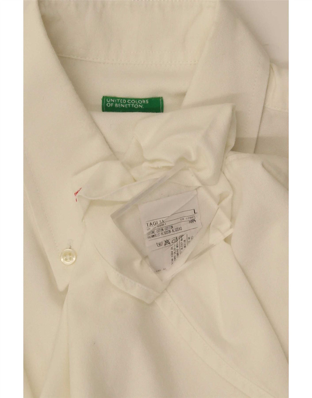 Benetton Chemise Homme Large Blanc Coton