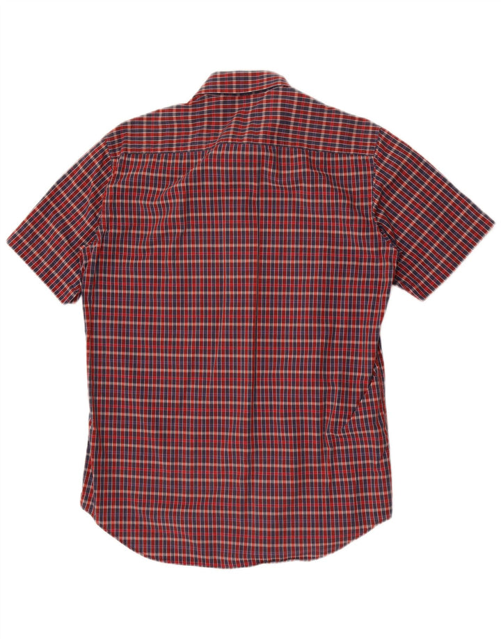 Carrera Chemise à Manches Courtes Homme Rouge Moyen Carreaux Coton