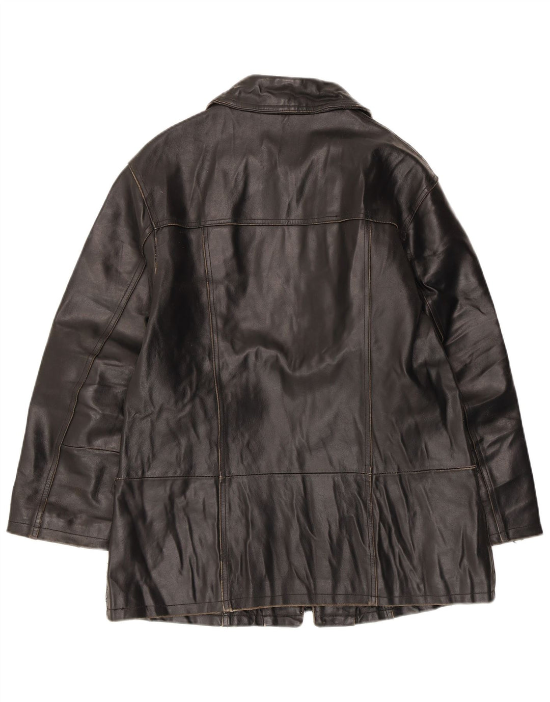 Veste en cuir femme VINTAGE IT 42 cuir noir moyen