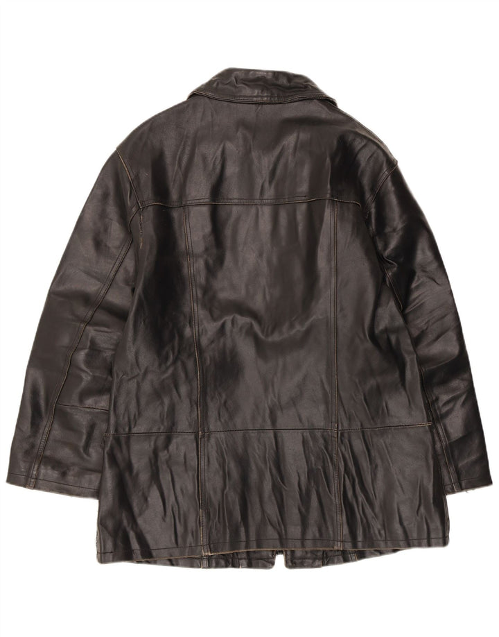 Veste en cuir femme VINTAGE IT 42 cuir noir moyen