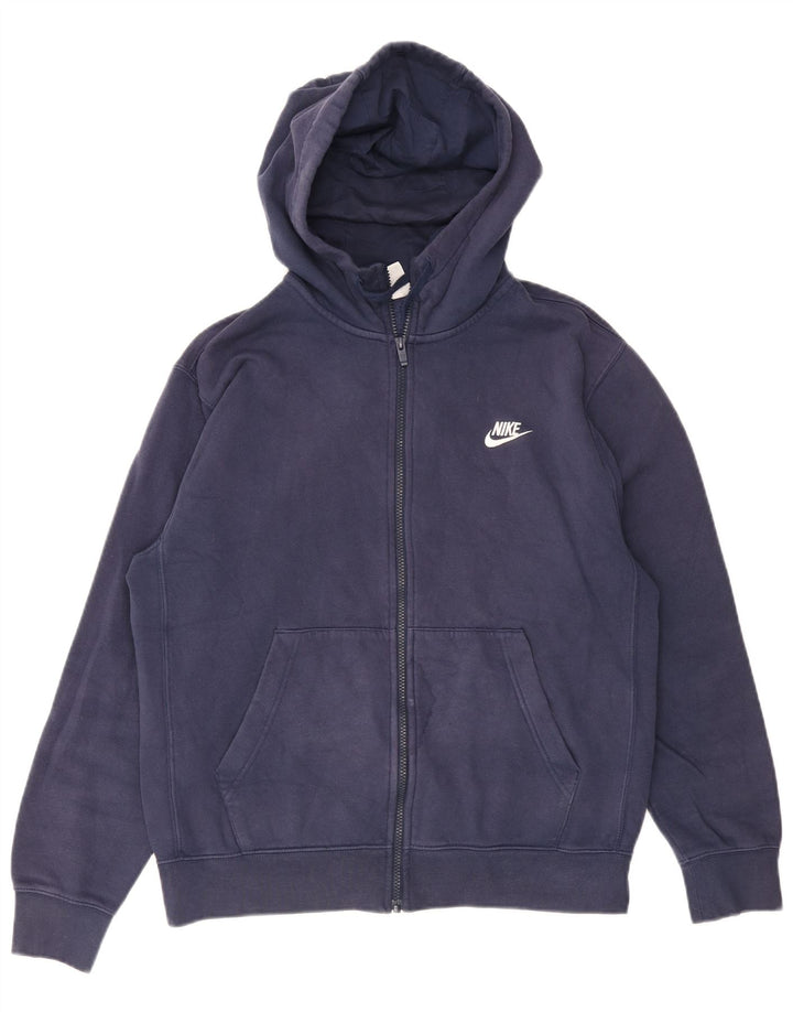 NIKE Pull à capuche zippé pour homme en coton bleu marine moyen