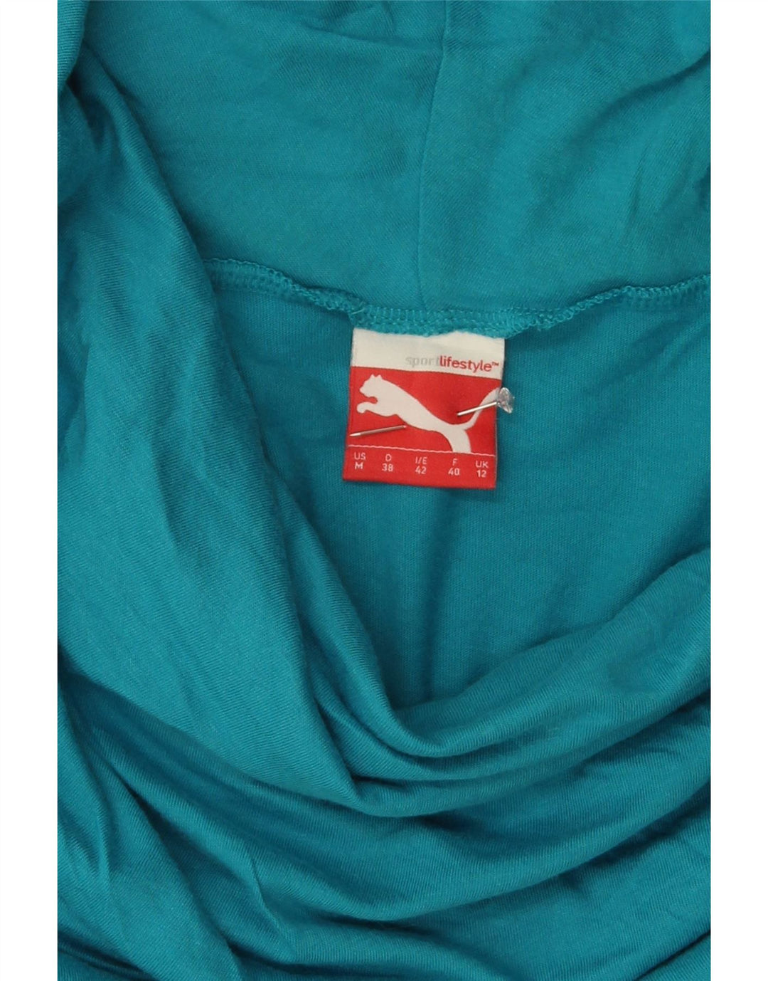 PUMA Womens Roll Neck Top Long Sleeve UK 12 Medium  Blue Vintage Puma and Second-Hand Puma from Messina Hembry 