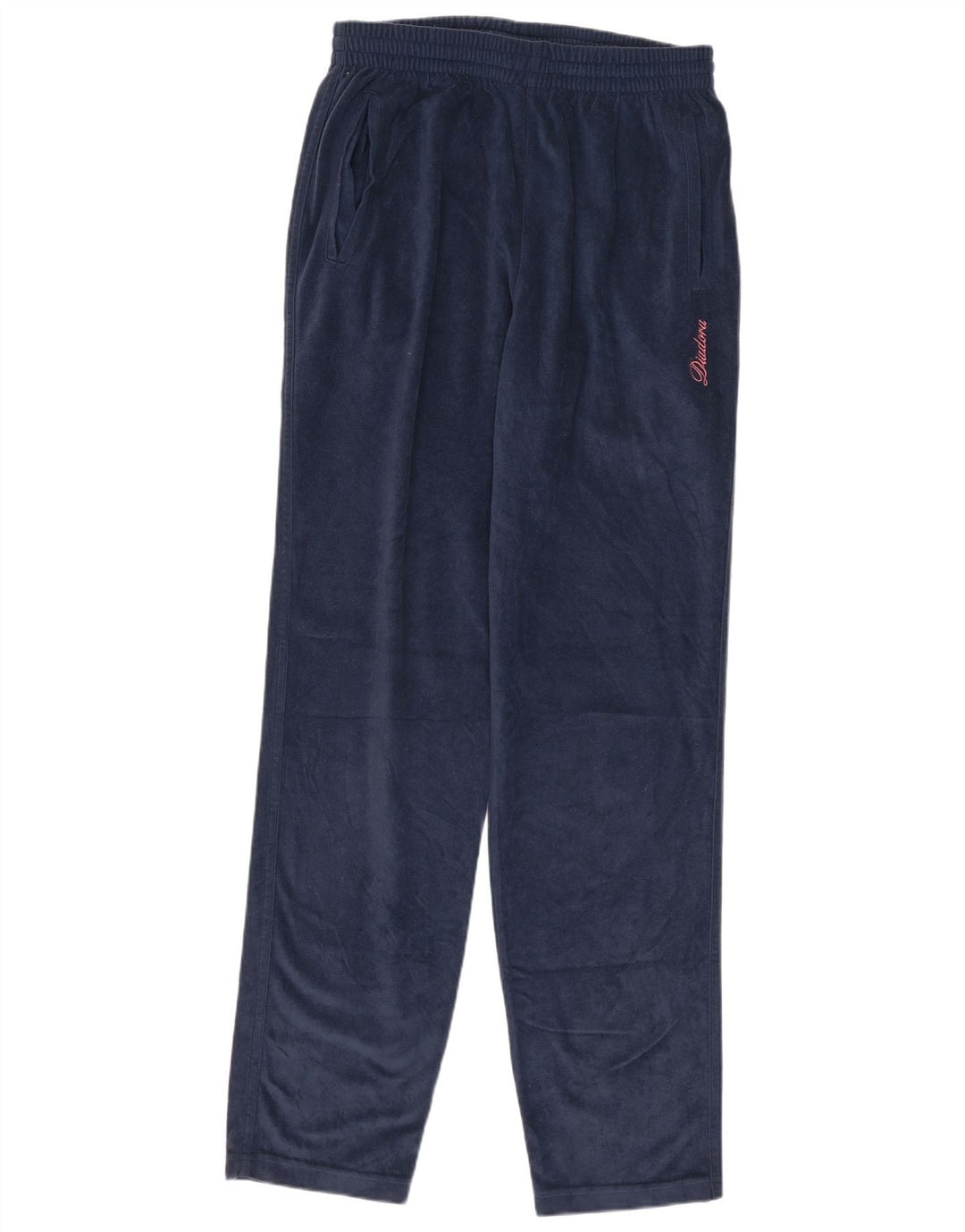 Diadora Pantalon de survêtement en velours pour femme UK 12 Bleu marine moyen Polyester