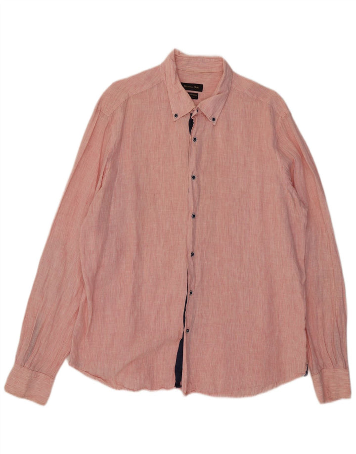 Massimo Dutti Chemise homme 2XL Rose à fines rayures