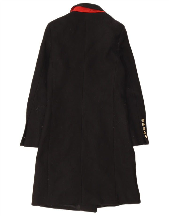 Zara Manteau croisé pour femme UK 6 XS Noir Polyester