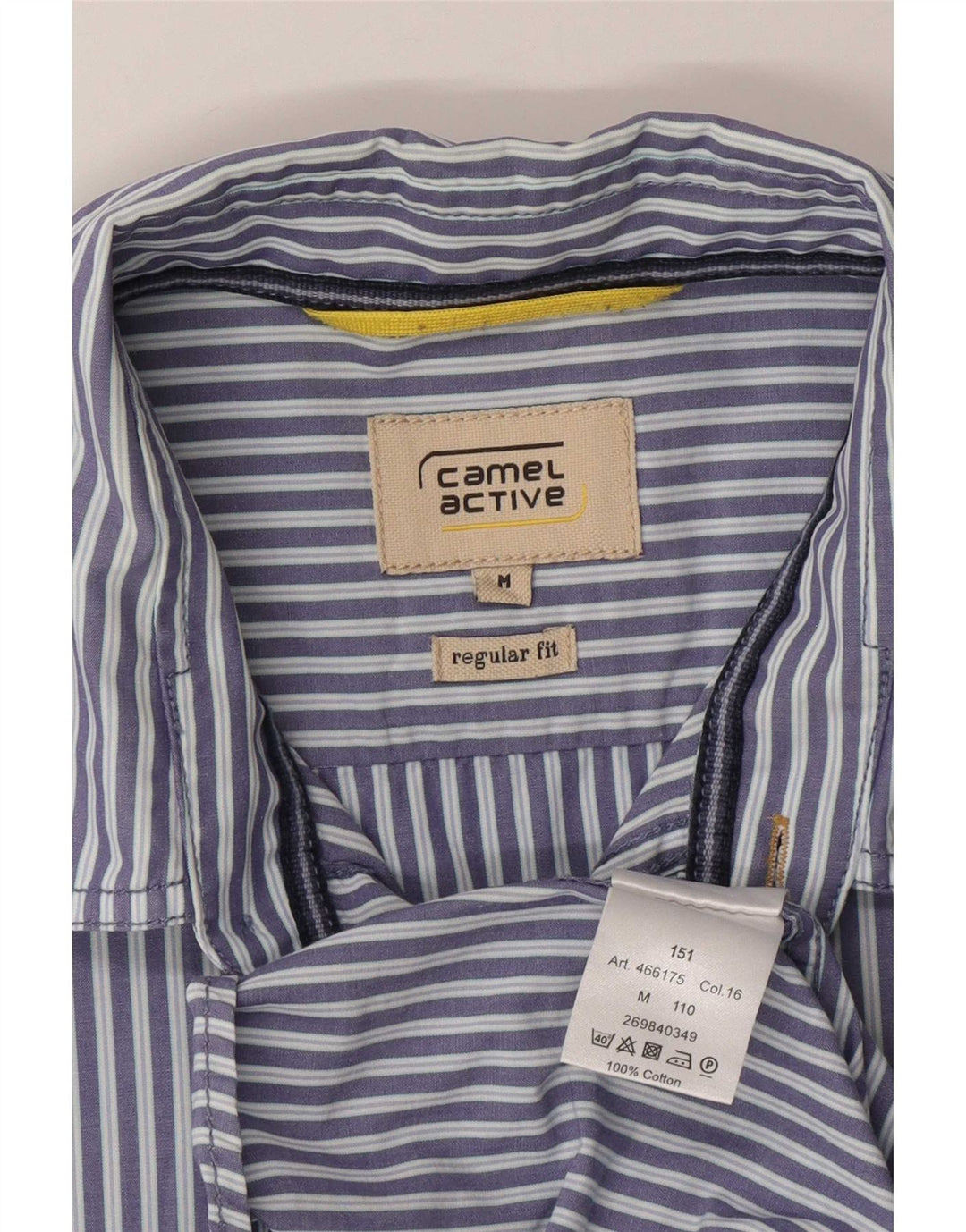 Camel Active Chemise à manches courtes pour homme, coupe classique, bleu moyen, fines rayures