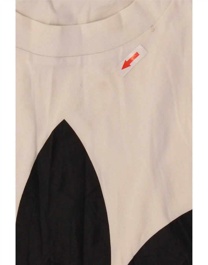 Adidas Débardeur graphique pour femme UK 12 en coton blanc moyen