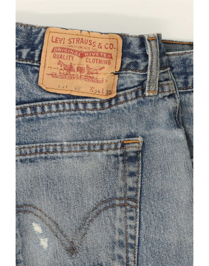 Levi's Short en Jean 751 Distressed W34 Homme Bleu Moyen