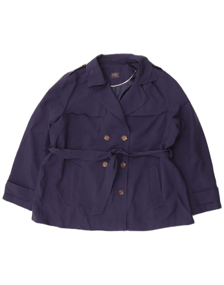 Marks & Spencer Trench court pour femme UK 22 3XL Bleu marine Polyester