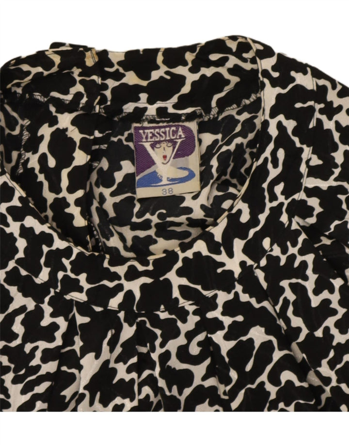 Yessica Chemisier court pour femme EU 38 Polyester imprimé animal noir moyen