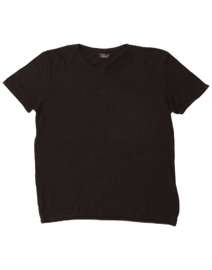 Zara T-Shirt Homme Haut Large Coton Noir
