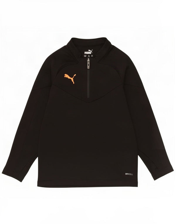 Puma Haut de survêtement à col zippé pour garçon 7-8 ans Noir Polyester