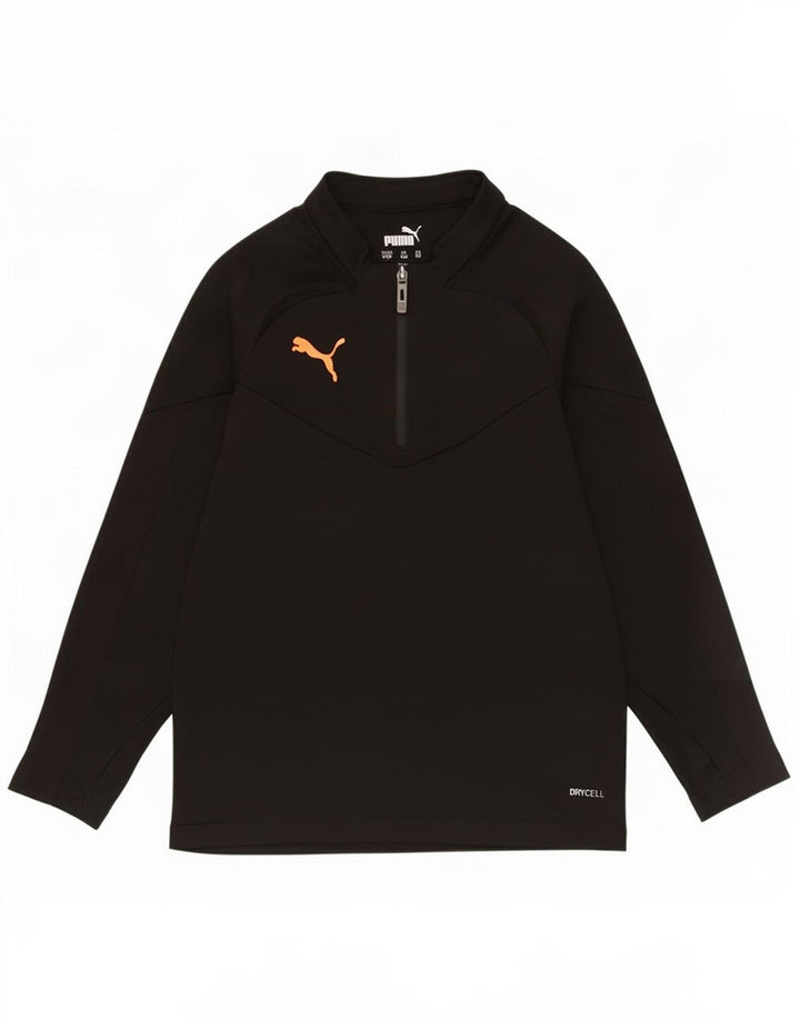 Puma Haut de survêtement à col zippé pour garçon 7-8 ans Noir Polyester