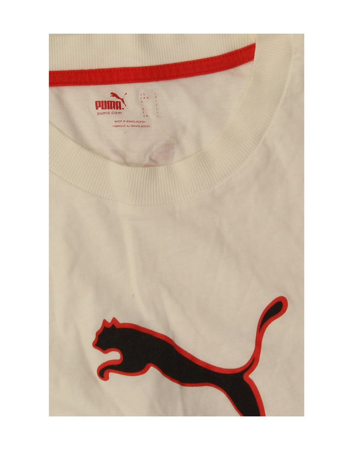 Puma T-Shirt Graphique Homme Blanc Taille L