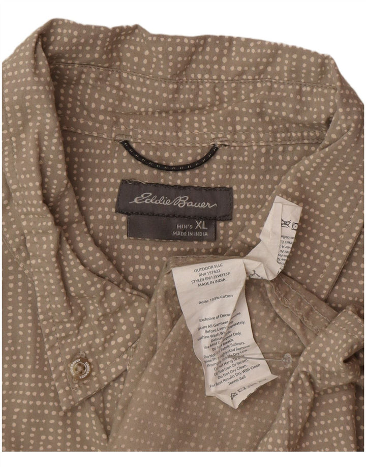 Eddie Bauer Chemise à manches courtes pour homme XL en coton à pois gris