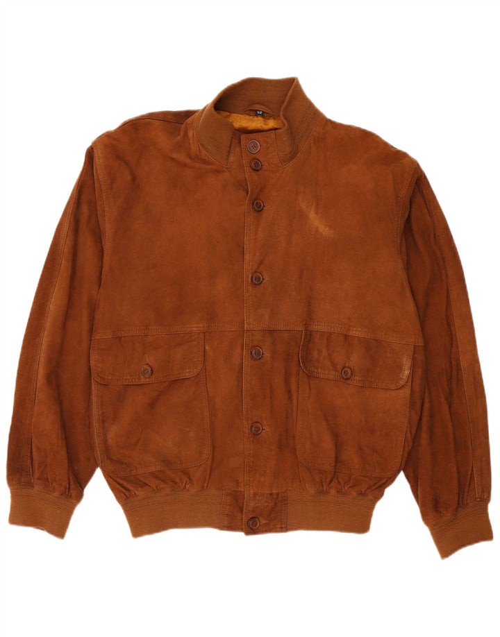 MASTERPELLE Blouson Bomber en Daim Homme IT 52 XL Cuir Marron