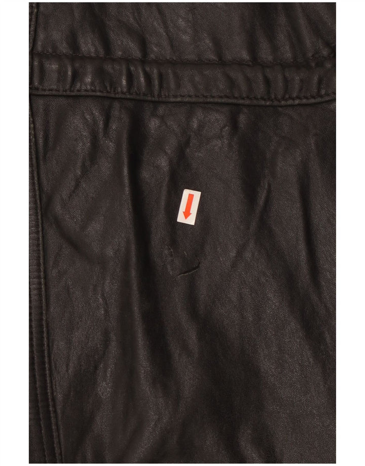 Veste en cuir homme vintage UK 44 2XL Cuir noir