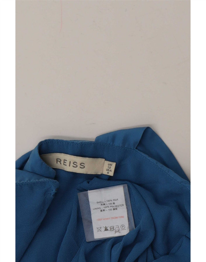 Reiss Combishort Femme UK 12 Bleu Moyen Soie