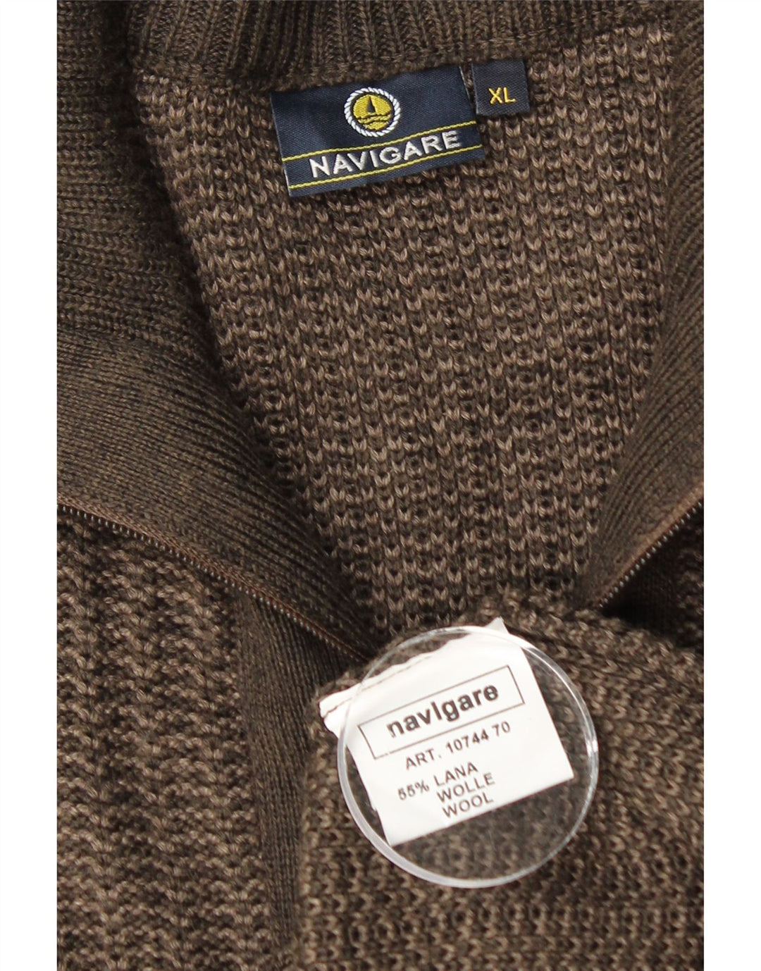 NAVIGARE Pull Cardigan Homme XL Gris Laine