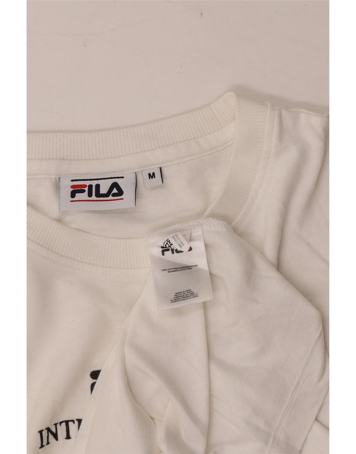 Fila T-Shirt Graphique Homme Blanc Moyen Coton