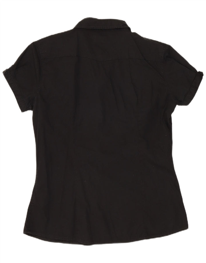 LEE Chemise à manches courtes pour femme UK 16 Large Noir Coton