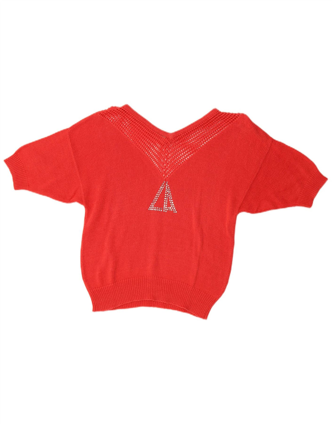 Loris Azzaro Pull court à col en V pour femme EU 40 Rouge moyen