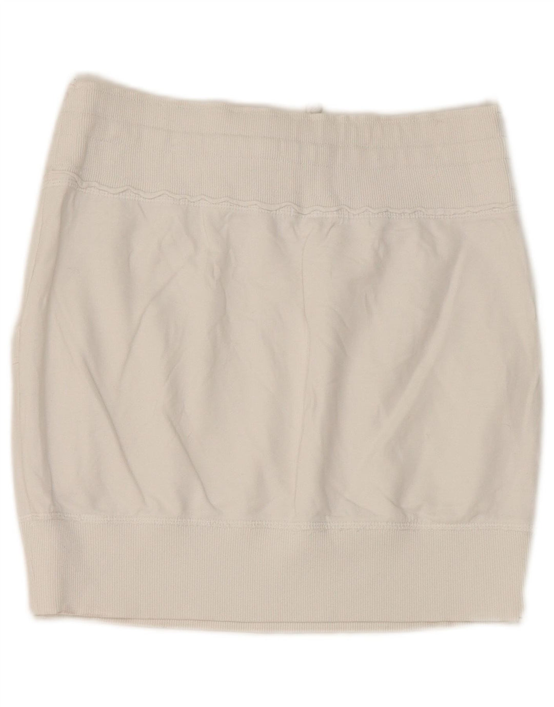 Benetton Mini-jupe Femme UK 12 Medium Blanc