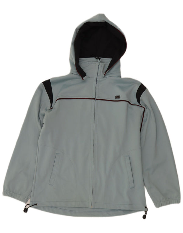 Asics Veste de survêtement à capuche pour homme Small Bleu Colorblock Polyester