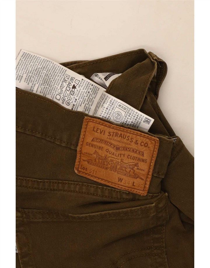 Levi's Jean Slim 511 Homme Kaki Coton W34 L32