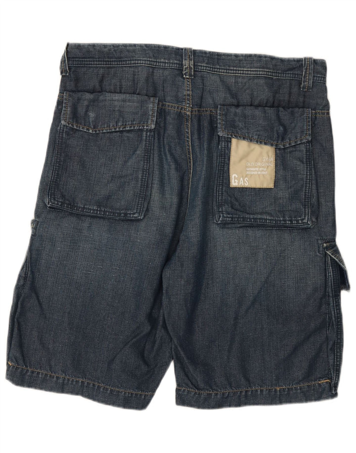 Gas Short en jean cargo homme W33 coton bleu moyen