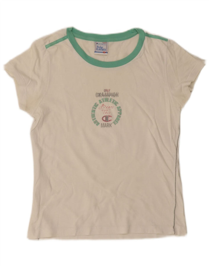 Champion T-shirt graphique Heritage Classics pour femme UK 12 Blanc moyen