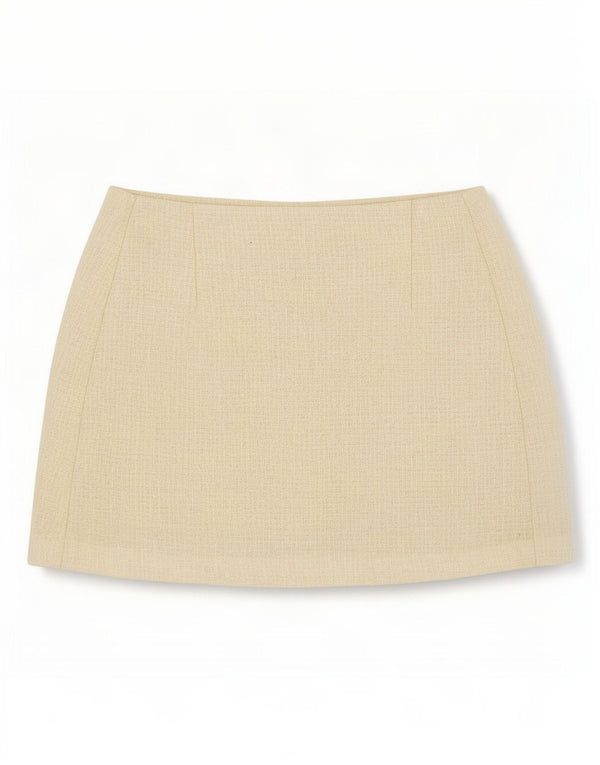 Topshop Mini jupe en tricot pour femme UK 12 Medium W28 laine beige