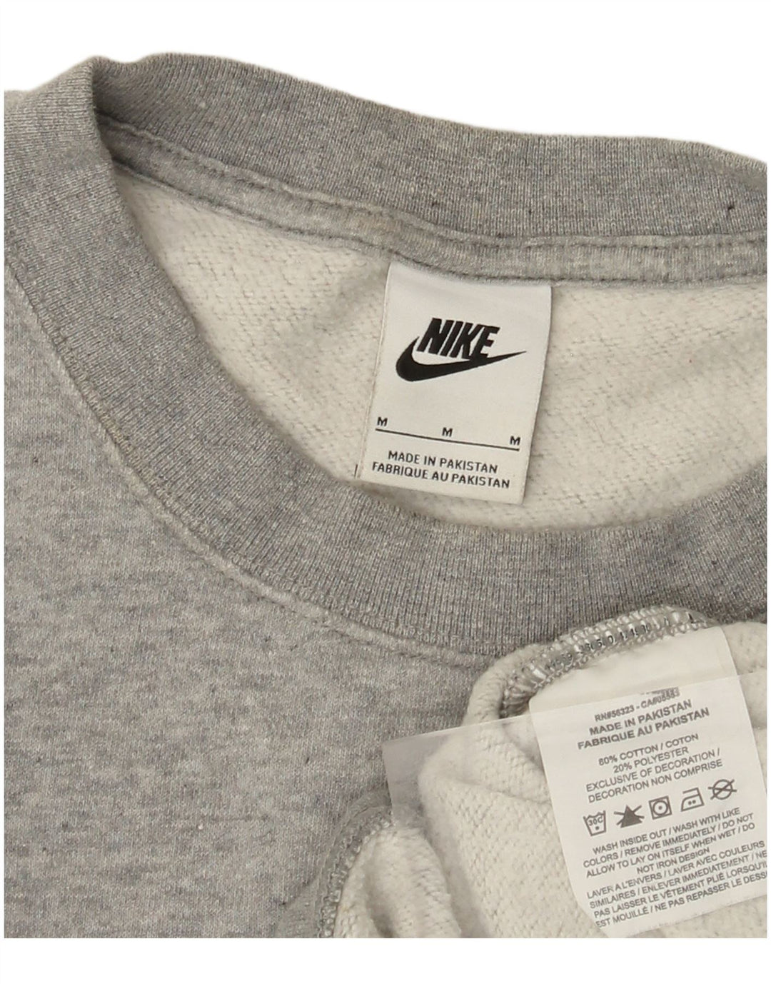 NIKE Sweat-shirt court surdimensionné pour femme UK 14 Coton gris moyen