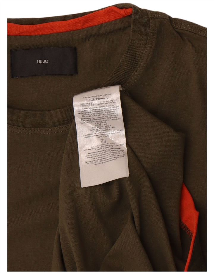 Liu Jo T-Shirt Homme Top Large Kaki Coton