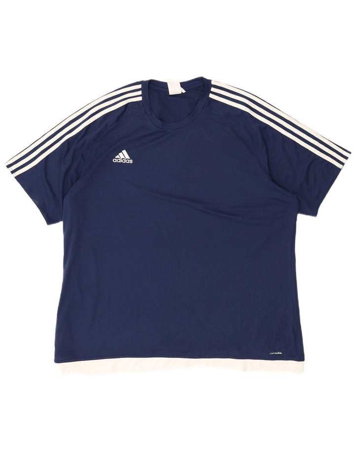 ADIDAS Mens Climalite T-Shirt Top 2XL Navy Blue Polyester