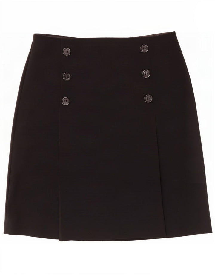 Marks & Spencer Jupe trapèze pour femme UK 12 Medium W30 Noir Polyester