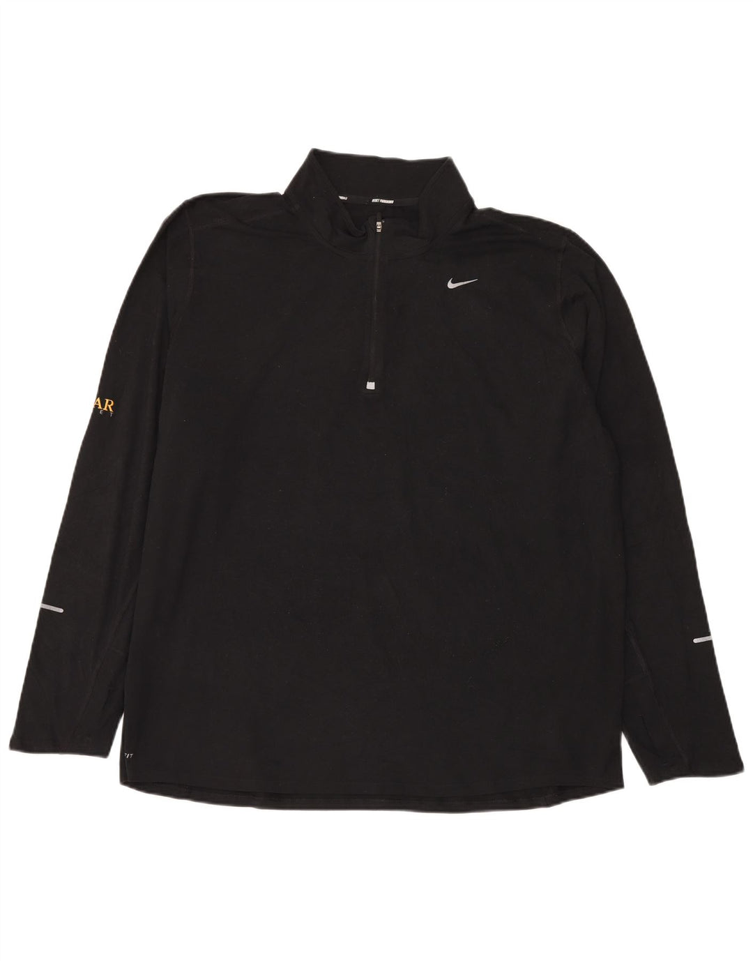 Nike Hommes Dri Fit Zip Neck Pull Survêtement Top 2XL Noir Polyester