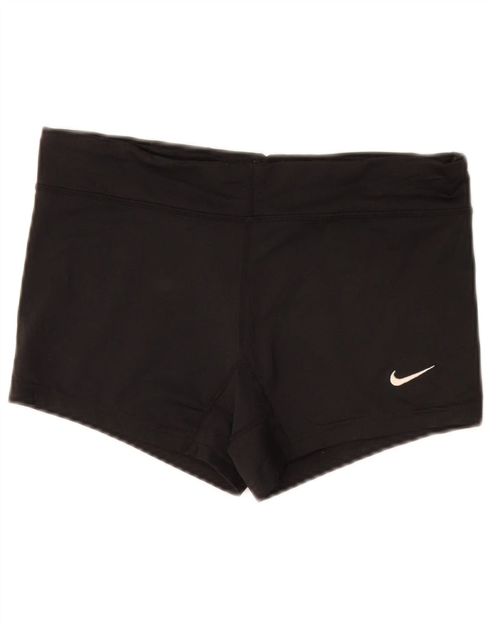 NIKE Short de sport Dri Fit pour femme UK 10 Petit Noir Polyester