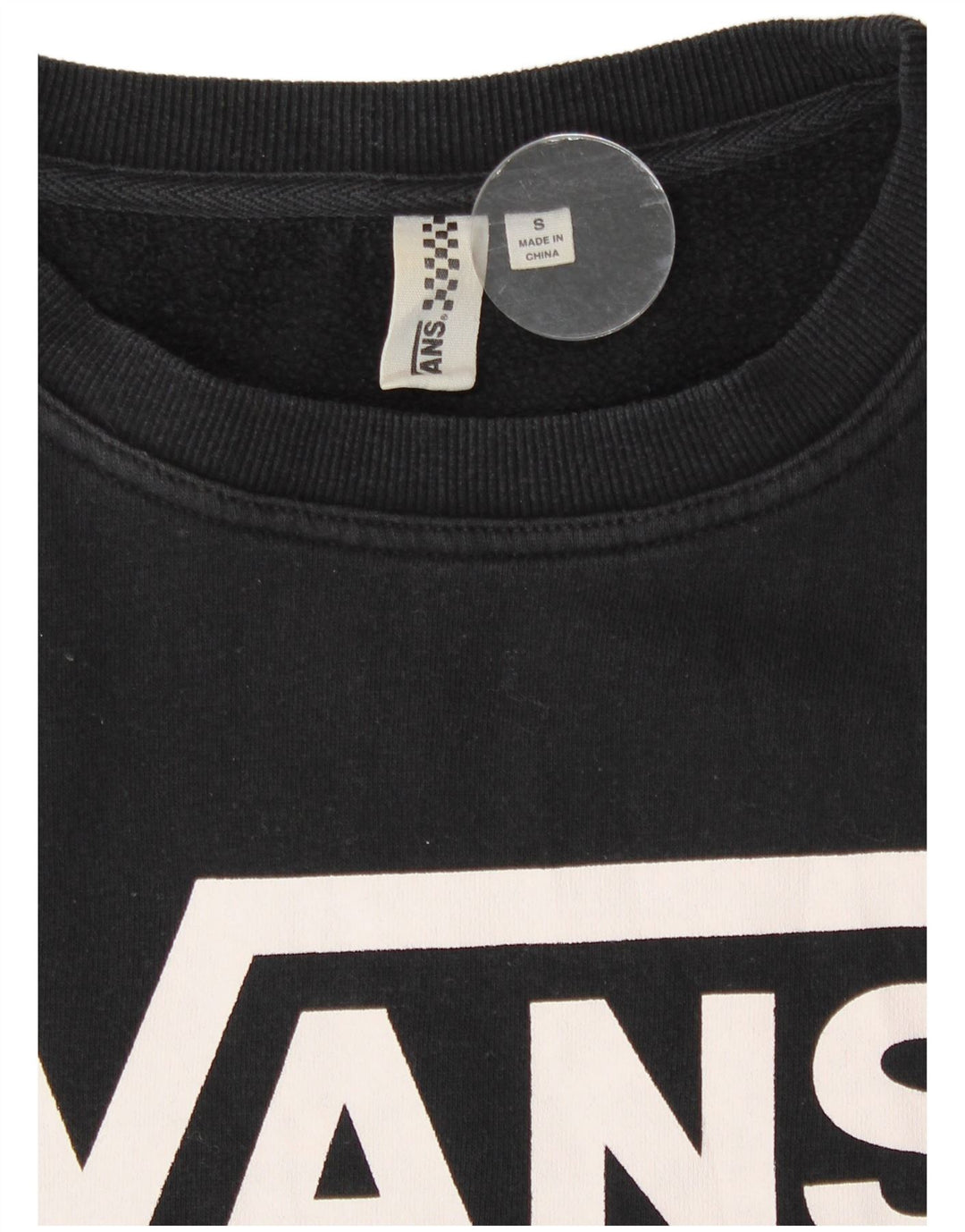 Vans Sweat-shirt graphique pour femme en coton géométrique noir petit format