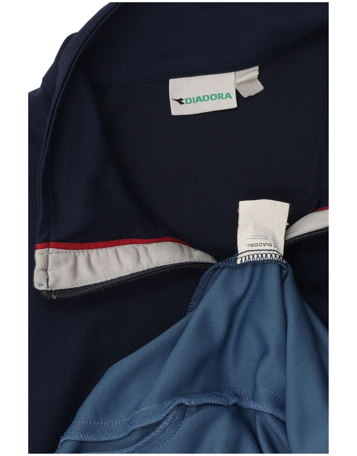 Diadora Veste de survêtement pour homme Large Bleu Marine Colorblock Polyester