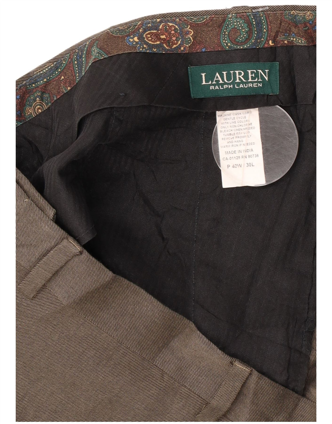 Ralph Lauren Pantalon de costume droit pour homme W40 L30 Gris Polyester