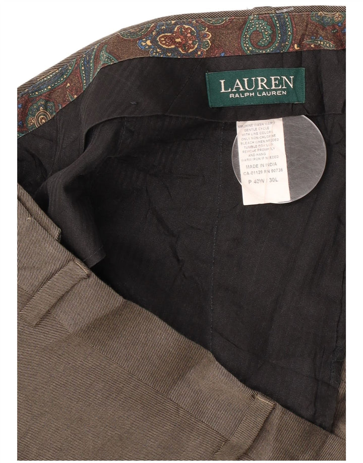 Ralph Lauren Pantalon de costume droit pour homme W40 L30 Gris Polyester