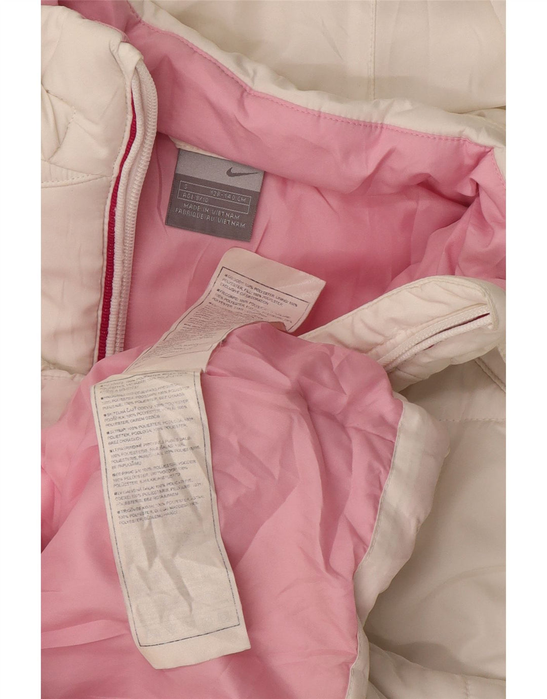 NIKE Veste matelassée à capuche pour fille 8-9 ans Small Blanc Polyester