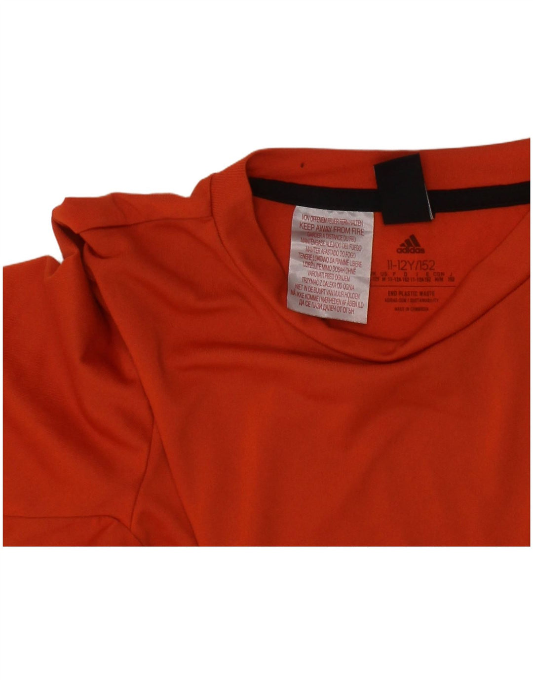 ADIDAS Garçons Aeroready T-Shirt Top 11-12 ans Orange Colorblock Polyester