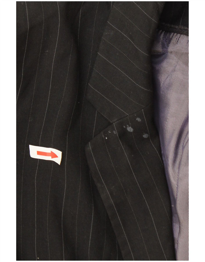 Marks & Spencer Veste blazer à 1 bouton pour femme UK 20 2XL Gris à fines rayures