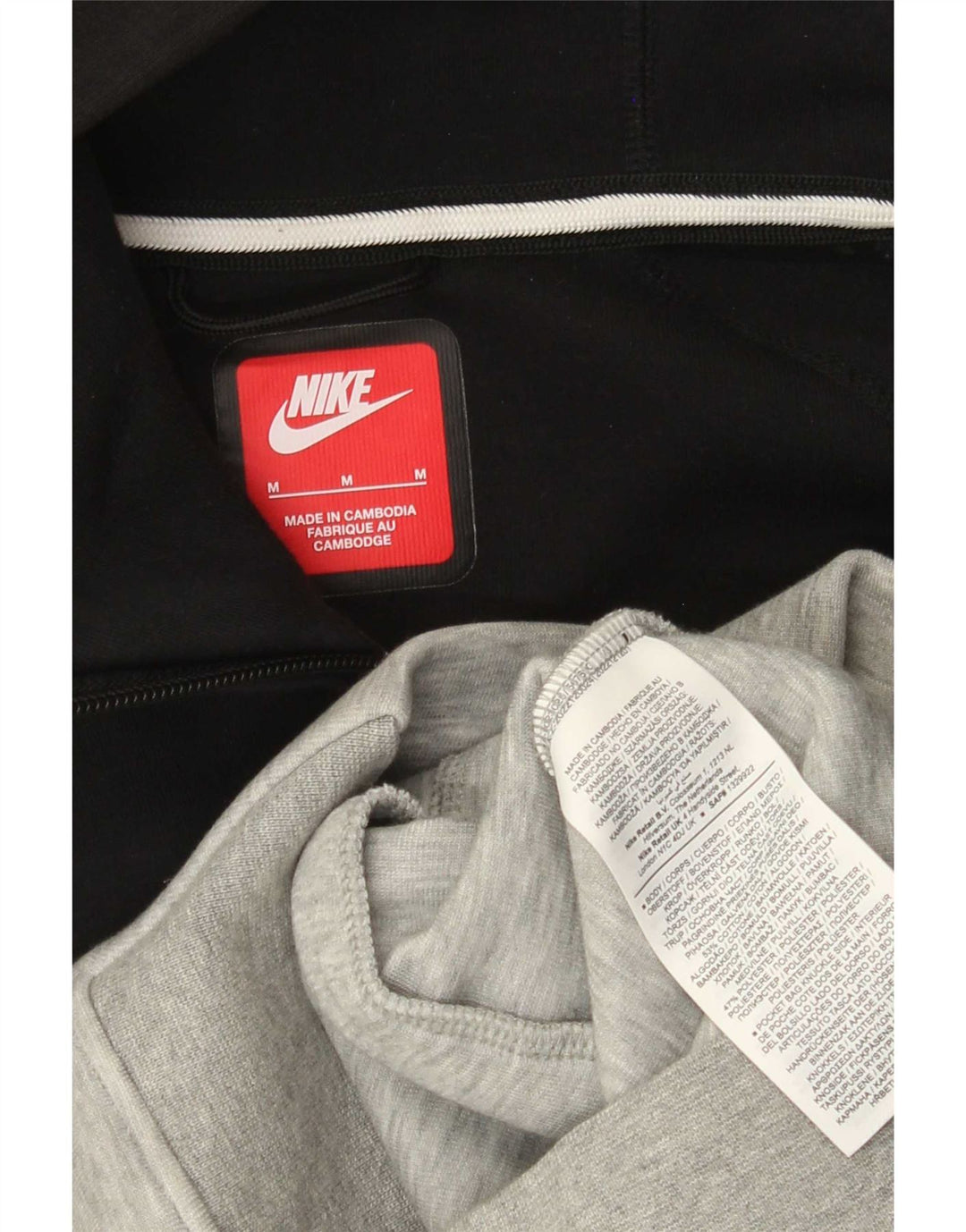 Nike Sweat à capuche zippé en coton color block gris moyen pour homme