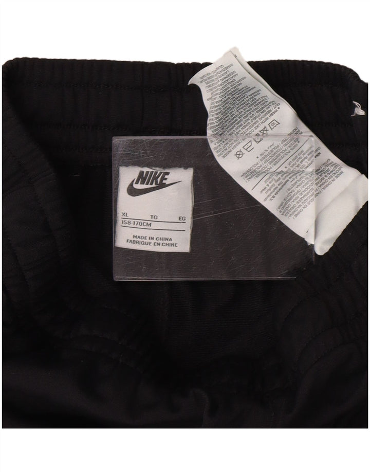 NIKE Boys Tracksuit Trousers Joggers 13-14 Years XL Black Polyester