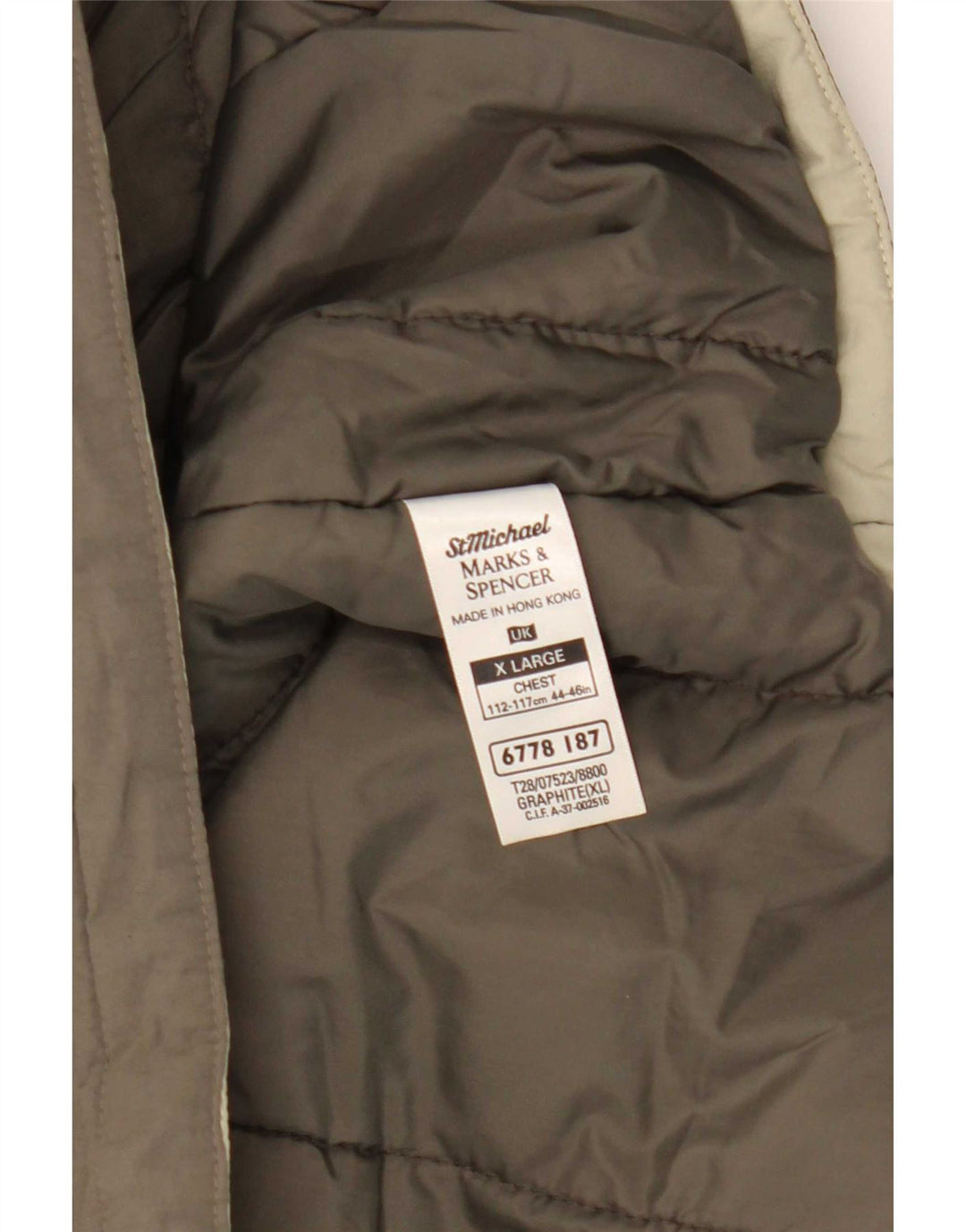 Marks & Spencer Gilet rembourré pour homme UK 42 XL Kaki Polyamide