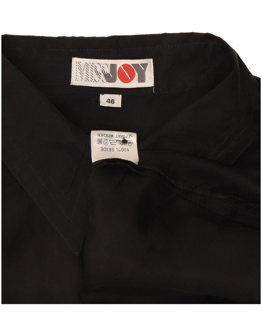 Miss Joy Chemise surdimensionnée à manches courtes pour femme IT 46 Large Soie noire