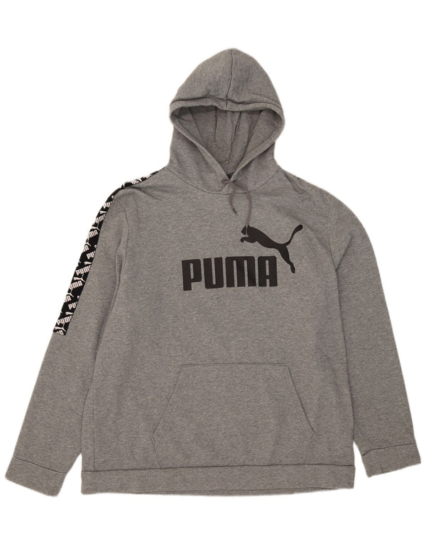 Puma Pull à capuche graphique pour homme 2XL Gris Colorblock Coton